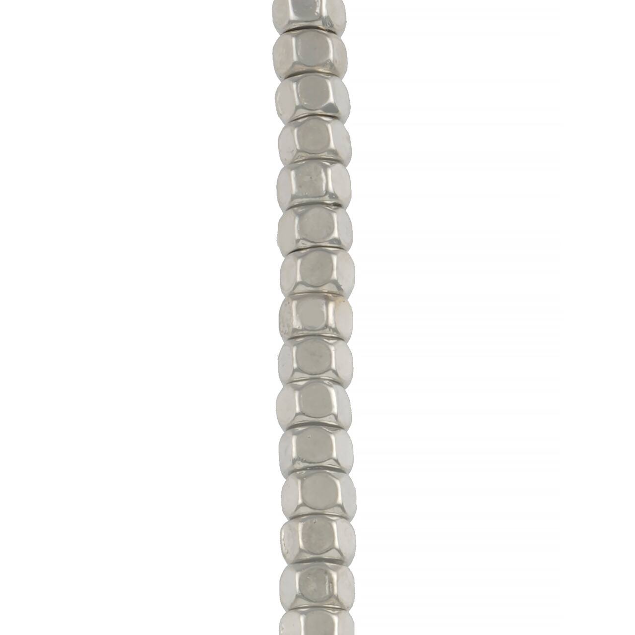 12 Pack: Rhodium Faceted Metal Cube Beads, 6mm by Bead Landing™